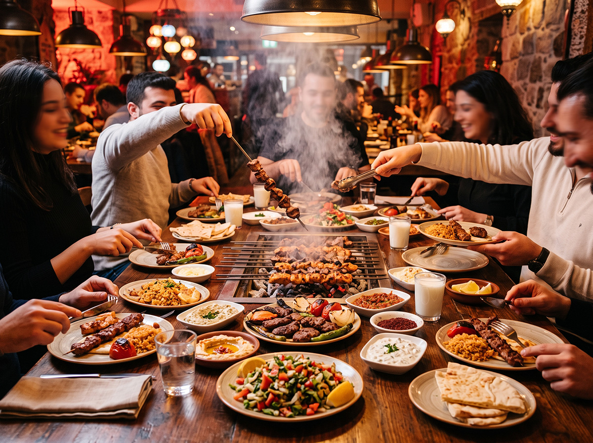 Gasten grillen premium vlees aan tafel bij steakhouse Salt & Pepper in Eindhoven.